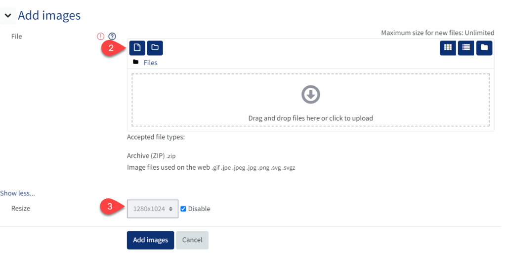 An image of the file picker
